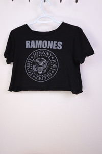 Ramones Crop Top Shirt Graphic T-Shirt Women's Small