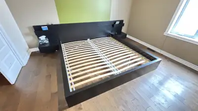 King bed Malm lit king avec tables de chevet, View more