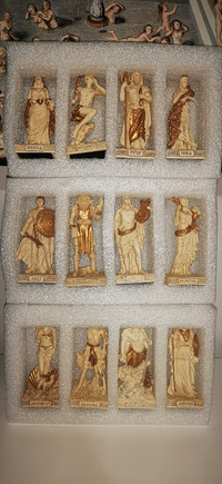 Set12 Twelve Greek Roman Olympian Gods Pantheon Cold Cast Bronze