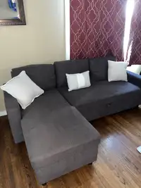 Dark Brown Pullout couch with Storage 