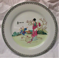 Vintage Hand Painted 10" Plate Made in China Jing-De about 1965