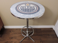 NHL Edmonton Oilers Chrome Bar Pub Table