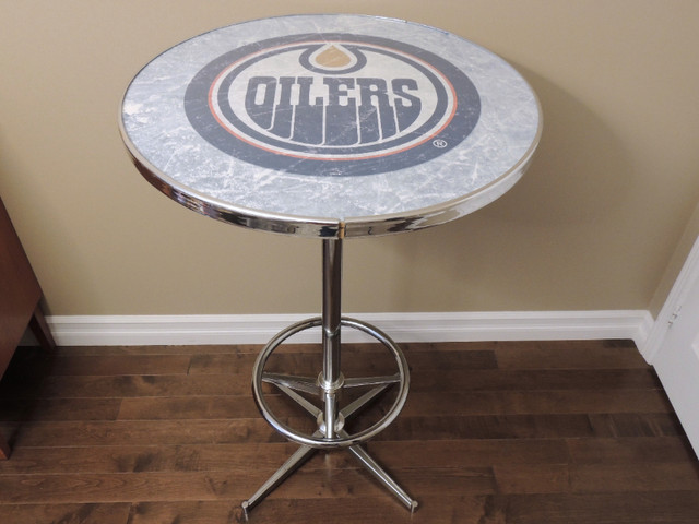 NHL Edmonton Oilers Chrome Bar Pub Table in Other Tables in Oshawa / Durham Region