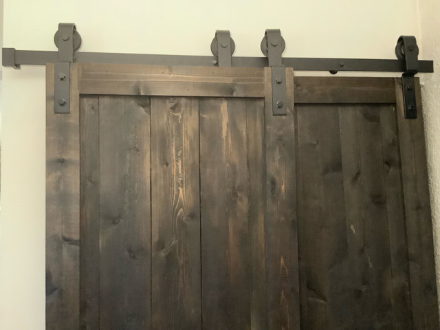 Sliding closet barn doors and rail in Windows, Doors & Trim in Campbell River - Image 2