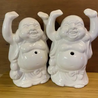 Pair of “Laughing Buddha” Novelty Cocktail Mugs (like new), View more