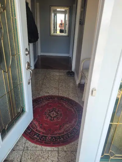 One bedroom apartment with living room kitchen and bathroom. Includes utilities, laundry and parking...