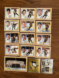 1988-89 Pittsburgh Penguins Panini hockey stickers team set (16)