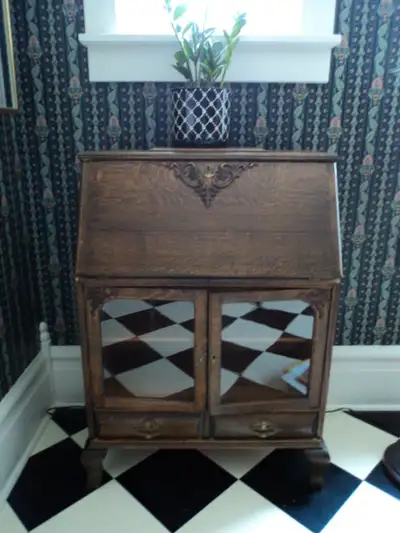 antique oak desk cabinet, View more