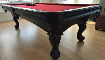 Dynamic Billiard Used 8′ Aurora Slate Pool Table in espresso, View more