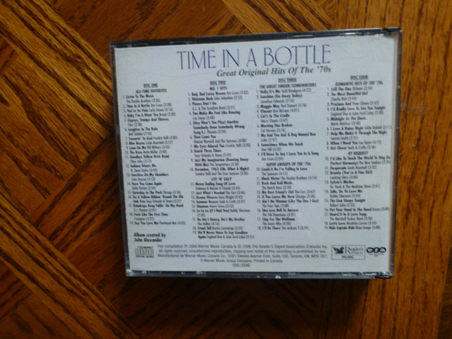 Time In A Bottle Hits Of The 70s (4 CDs) - VA  mint  $8.00 in CDs, DVDs & Blu-ray in Saskatoon - Image 2