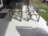 Metal frame tables,1 large 2 small