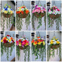 Seasonal Artificial Spring Indoor/Outdoor Hanging Floral Baskets