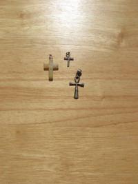 Lot 3 Pendentifs CROIX CROSS Pendants Pierre & 925 Argent 3/50$