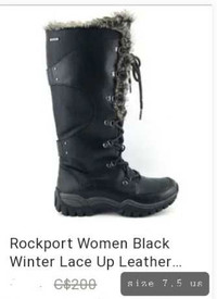 Rockport bottes (7.5) d'hiver pour femme de couleur noir