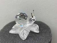 Swarovski Silver Crystal - snail on a vine