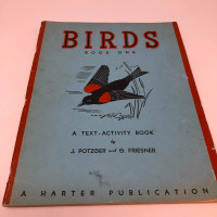 Vintage 1938 Birds Activity Book Harter Publication by Potzger