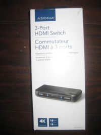 Insignia 3-Port 4K HDMI Switch. Support HDR Pass through, 7.1 Su