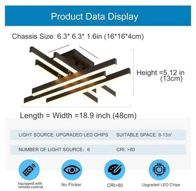 Oranoor Modern LED Ceiling Light Flush Mount, 24 in dimmable, in Indoor Lighting & Fans in City of Toronto - Image 6