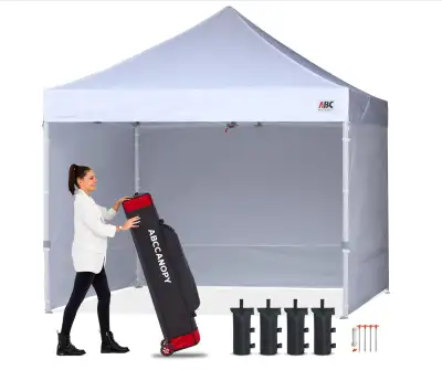 ABCCanopy Commercial Series Canopy w/sidewalls, 10x10, White NEW, View more