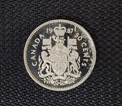 1987 Canadian Fifty Cent Coin, Proof, Double Struck, Frosted,, View more