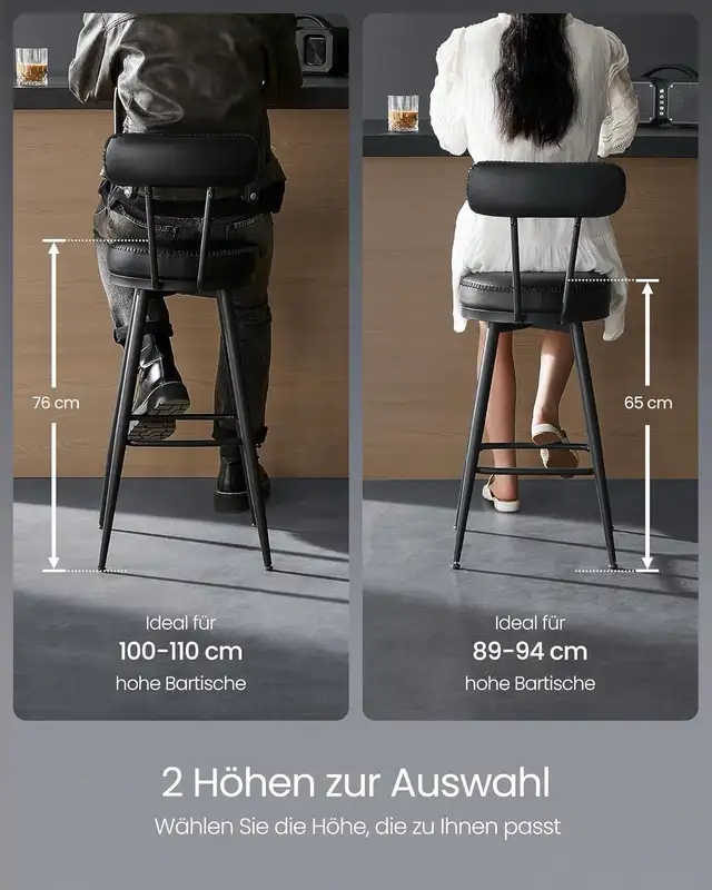 360° Swivel Bar Stools Set of 2 Stools with Backrest for Kitchen in Chairs & Recliners in Markham / York Region - Image 9