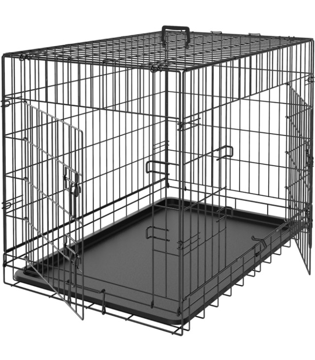 Folding Metal Dog Crate; Double Door 42 - USED! in Other in Mississauga / Peel Region