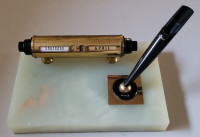 Vintage PARKER Desk Calendar Date Dial & Pen Holder Onyx Base