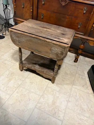 Solid Wood Drop-Leaf Side Table, View more