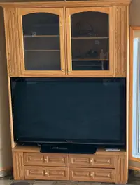 Oak cabinet and TV combo
