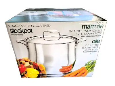 Stainless-Steel Stockpot with Cover (Brand New), View more