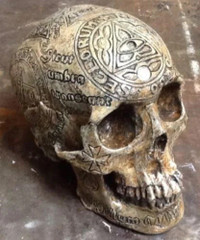Rare Belgian Masonic Knight Templar Collectable Skull Replica
