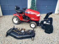LARGE GT 25 HP TRACTOR WITH 44" SNOWBLOWER and CUTTING DECK
