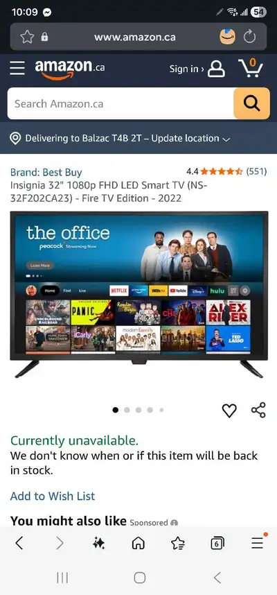 Insignia 32" 1080p FHD LED Smart TV Fire TV Edition; $100 - $110, View more