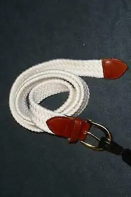 White Stretch Braided Belt