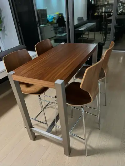 Walnut Dining Set for Small Space, View more