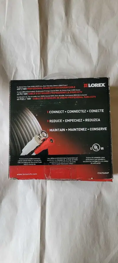 Lorex,extention cable 60 ft,CVA7060UP, View more