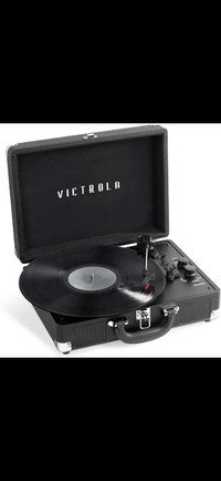 Victrola Journey+ Bluetooth Suitcase Record Player, Black, Vinyl