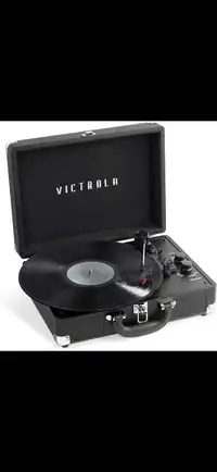 Victrola Journey+ Bluetooth Suitcase Record Player, Black, Vinyl