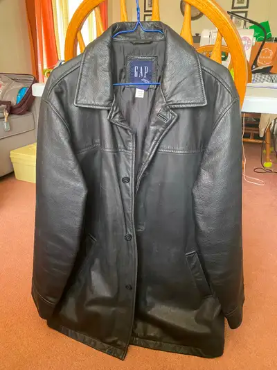 Men’s Gap leather coat large # 303039, 3/4, View more