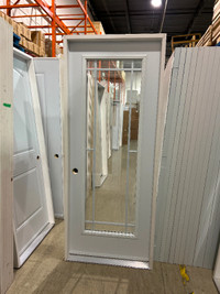 Warehouse Sale! Prehung Single Steel Door with Glass in Stock