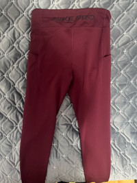 Nike pro burgundy tights 