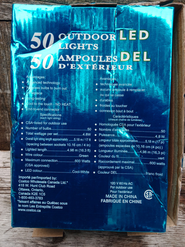 Never Used 50 Outdoor LED Lights, 17 Feet Length in Outdoor Lighting in Oshawa / Durham Region - Image 2