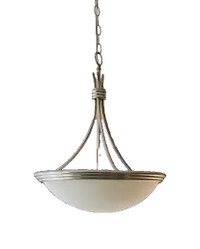 Three Light  Champagne Pendant w/ Frosted Glass Shade 17.50 wide