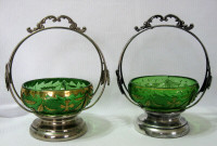 DEUX POTS CONDIMENTS ANTIQUE  PAIR OF CONDIMENT DISHES