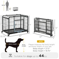 37" x 23" x 27" Folding Heavy Duty Dog Crate Heavy Duty Cage 