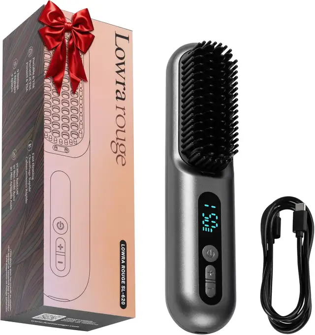 LOWRA ROUGE Cordless 2 in 1 Hair Straightener Brush, in Arts & Collectibles in City of Toronto - Image 2