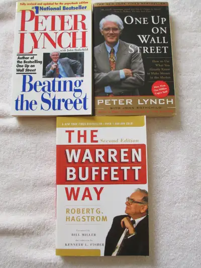 Investment books by Warren Buffett and Peter Lynch, View more