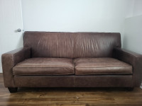 Brown leather couch high quality thick leather very comfortably