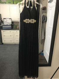 BLACK FULL-LENGTH FORMAL DRESS (size 12); EXCELLENT CONDITION