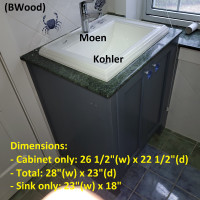 Bathroom Vanity Set - Green, Green Marble, Kholer Sink